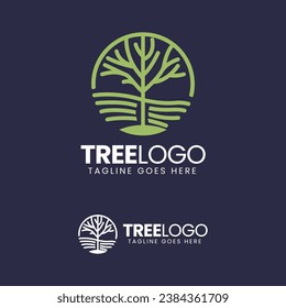 Tree Icon Logo Design, Nature trees vector illustration logo design.