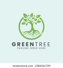  Tree Icon Logo Design, Nature trees vector illustration logo design.