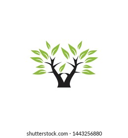 Tree icon logo design vector template