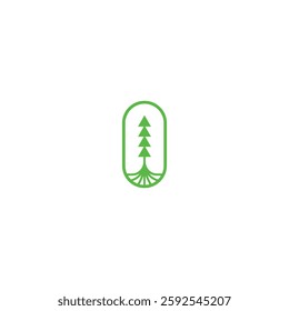 Tree icon logo flat vector design