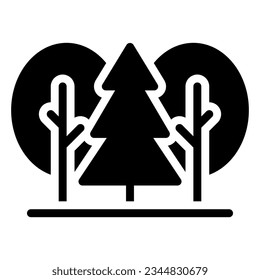 Icono de árbol o ilustración de logotipo estilo negro