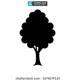Icono de árbol o logotipo símbolo de signo aislado ilustración vectorial - iconos vectoriales de estilo negro de alta calidad
