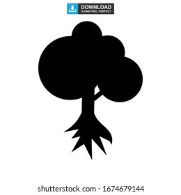 Icono de árbol o logotipo símbolo de signo aislado ilustración vectorial - iconos vectoriales de estilo negro de alta calidad
