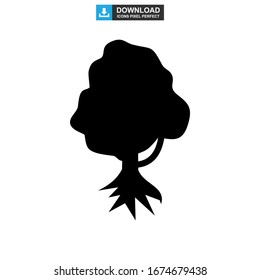 Icono de árbol o logotipo símbolo de signo aislado ilustración vectorial - iconos vectoriales de estilo negro de alta calidad
