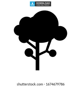 Icono de árbol o logotipo símbolo de signo aislado ilustración vectorial - iconos vectoriales de estilo negro de alta calidad
