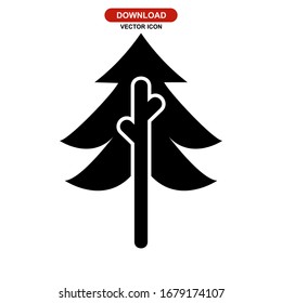 Icono de árbol o logotipo símbolo de signo aislado ilustración vectorial - iconos vectoriales de estilo negro de alta calidad
