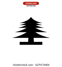 Icono de árbol o logotipo símbolo de signo aislado ilustración vectorial - iconos vectoriales de estilo negro de alta calidad
