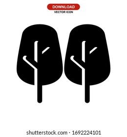 Icono de árbol o logotipo símbolo de signo aislado ilustración vectorial - iconos vectoriales de estilo negro de alta calidad
