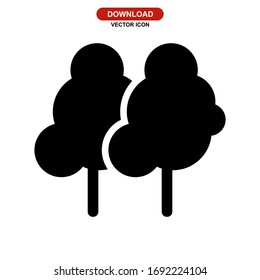 Icono de árbol o logotipo símbolo de signo aislado ilustración vectorial - iconos vectoriales de estilo negro de alta calidad
