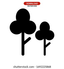 Icono de árbol o logotipo símbolo de signo aislado ilustración vectorial - iconos vectoriales de estilo negro de alta calidad
