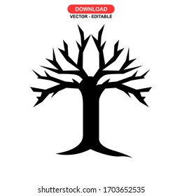 Icono de árbol o logotipo símbolo de signo aislado ilustración vectorial - iconos vectoriales de estilo negro de alta calidad

