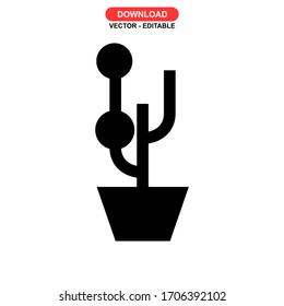 Icono de árbol o logotipo símbolo de signo aislado ilustración vectorial - iconos vectoriales de estilo negro de alta calidad
