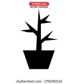 Icono de árbol o logotipo símbolo de signo aislado ilustración vectorial - iconos vectoriales de estilo negro de alta calidad

