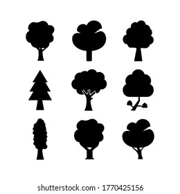 icono de árbol o logotipo símbolo de signo aislado ilustración vectorial - Colección de iconos vectoriales de estilo negro de alta calidad
