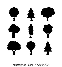 icono de árbol o logotipo símbolo de signo aislado ilustración vectorial - Colección de iconos vectoriales de estilo negro de alta calidad
