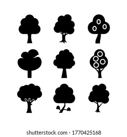 icono de árbol o logotipo símbolo de signo aislado ilustración vectorial - Colección de iconos vectoriales de estilo negro de alta calidad
