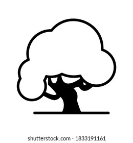 Icono de árbol o logotipo símbolo de signo aislado ilustración vectorial - iconos vectoriales de estilo negro de alta calidad

