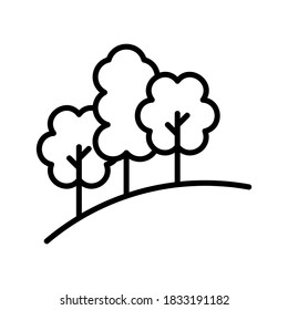 Icono de árbol o logotipo símbolo de signo aislado ilustración vectorial - iconos vectoriales de estilo negro de alta calidad
