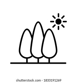 Icono de árbol o logotipo símbolo de signo aislado ilustración vectorial - iconos vectoriales de estilo negro de alta calidad
