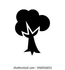 icono de árbol o logotipo símbolo de signo aislado ilustración vectorial - iconos vectoriales de estilo negro de alta calidad
