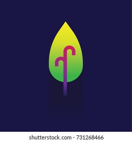tree icon. logo. Symbols. web. vector illustration. Eps 10. on blue background