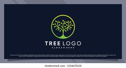 Tree icon logo template with creative element and unique concept