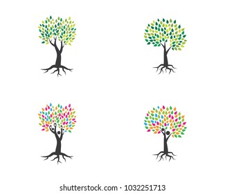 Tree icon logo template vector illustration