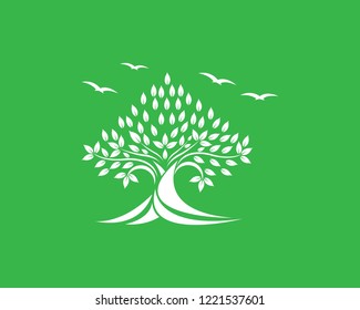 Tree icon logo template vector illustration