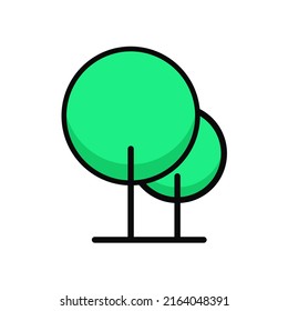 Tree Icon. Tree Logo. Vector Illustration. Isolated on White Background. Editable Stroke