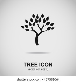 Tree icon, logotype, symbol, silhouette. Vector illustration.