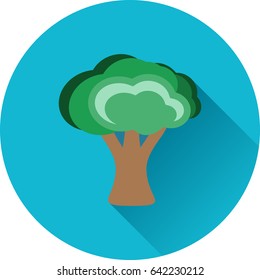 Tree icon with long shadow color
