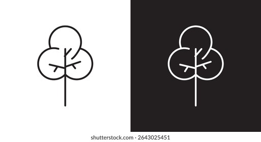 Tree icon, Lush tree icon. Icon of tree and leaf, Botanical icon, Tropical vector illustration in transparent and black background. 
