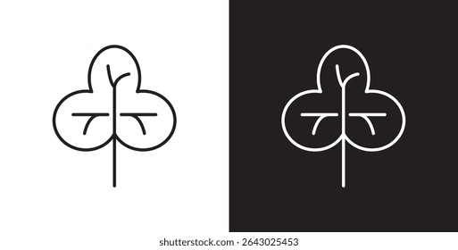 Tree icon, Lush tree icon. Icon of tree and leaf, Botanical icon, Tropical vector illustration in transparent and black background. 