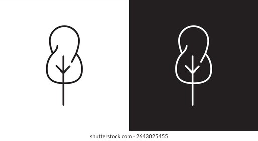 Tree icon, Lush tree icon. Icon of tree and leaf, Botanical icon, Tropical vector illustration in transparent and black background. 