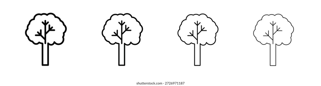Icono de árbol en estilo de línea de trazo moderno. Vector 10 eps