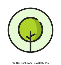 Tree icon. Natural, environment, eco, growth concepts. Outlined decorative vector design isolated illustration. 