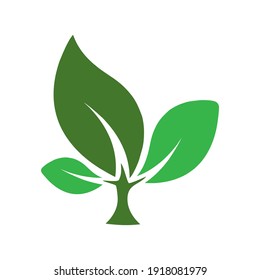 Tree icon Nature logo Concept creative symbol minimalist abstract  vector illustration