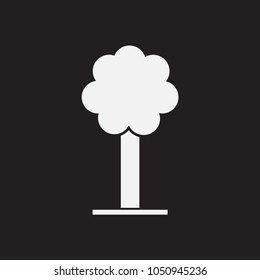 Tree icon on black background