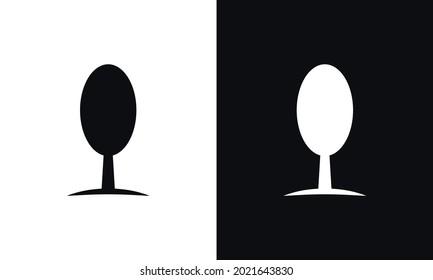  Tree Icon on Black and White Vector Backgrounds