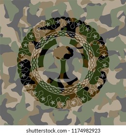 tree icon on camo pattern