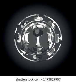 tree icon on grey camo pattern