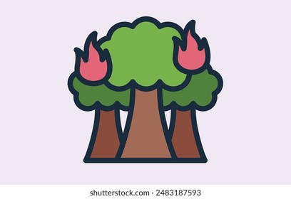 Tree Icon on lite background in EPS file format.