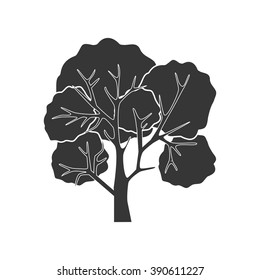 Tree icon on the white background. Vector illustration
