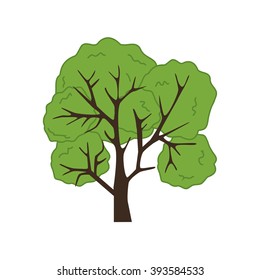Tree Icon on the white background. Vector illustration