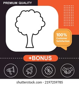 Tree icon. With orange and black background