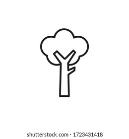 tree icon outline design vector. nature icon isolated on white background