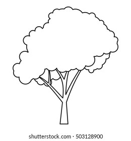 Tree icon. Outline illustration of tree vector icon for web