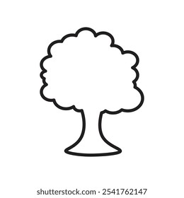 Esquema del icono del árbol en color blanco y negro