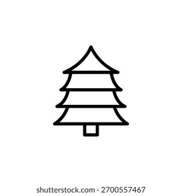 Icono de árbol con estilo de contorno