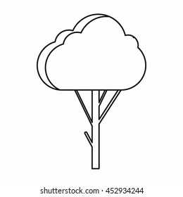 Tree icon in outline style. Plants and nature symbol isolated vector illustration